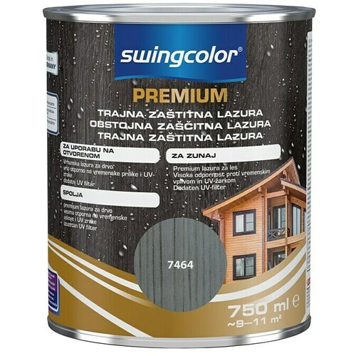 SWINGCOLOR Obstojna zaščitna lazura Premium (barva: jekleno siva, 750 ml) Cene