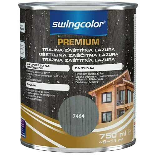 SWINGCOLOR Premium Lazura za drvo s dugotrajnom zaštitom (Čelično siva, 750 ml)