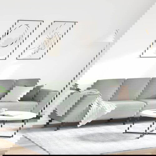 vidaXL Kavčna garnitura Svetlo siva Žamet Cene