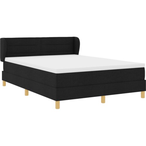 VidaXL Box Spring Krevet s Madracem u Crnoj Boji, 140x200 cm, Tkanina Slike