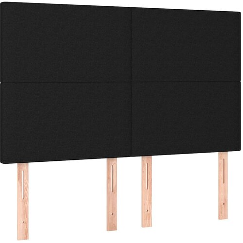  Krevet s oprugama i madracem crni 140x200 cm od tkanine Slike