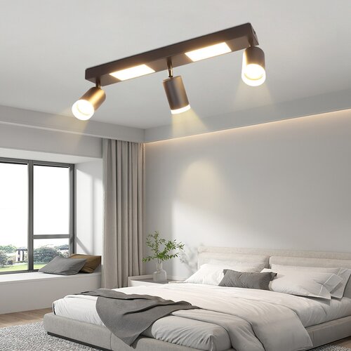 Nettlife Stropna svetilka 3 žarnice GU10 spalnica 3000k 20W kuhinjska svetilka črna toplo bela, nastavljiva, (22116887) Cene