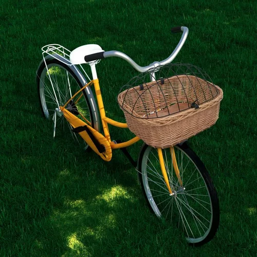  Prednja košara za bicikl s poklopcem 50x45x35 cm prirodna vrba
