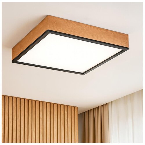  plafonsko svetlo oak square 4xE27/15W/230V 48x48 cm hrast/crna Cene