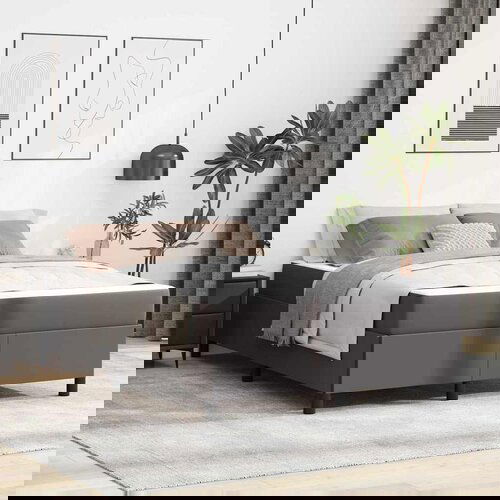 vidaXL Okvir kreveta s madracem Siva 160 x 200 cm Umjetna koža Cijene