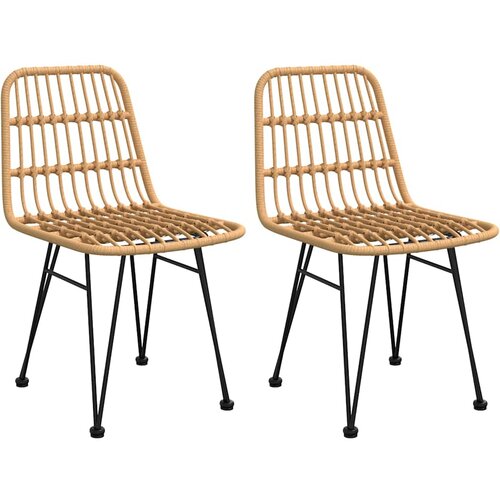  3-dijelni vrtni blagovaonski set od poliratana Smeđa Dužina stola 80 cm Slike