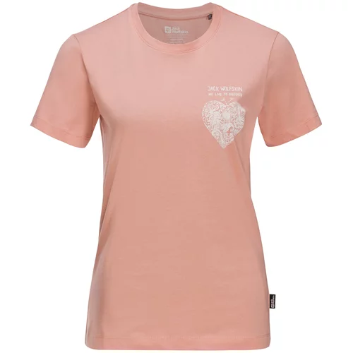 Jack Wolfskin Funkcionalna majica 'DISCOVER HEART' rosé / bela