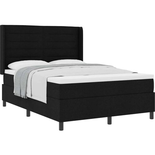 Box spring krevet s madracem Crna 140 x 190 cm tkanina Slike