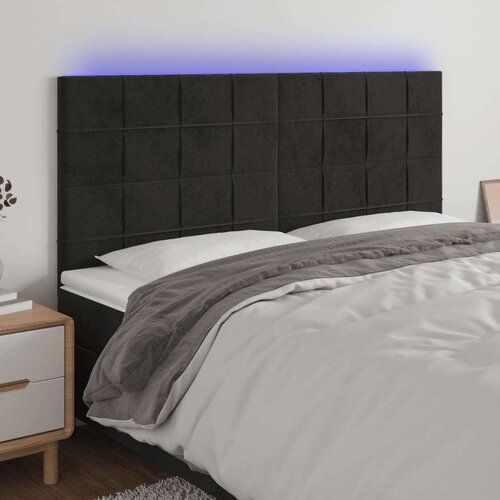  Uzglavlje crno 200x5x118/128 cm baršunasto Cijene