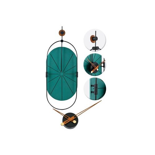 Wallxpert dekorativni metalni zidni sat sntr green Slike