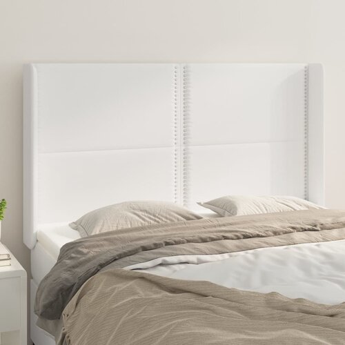 vidaXL Vzglavje z ušesi belo 147x16x118/128 cm umetno usnje Cene
