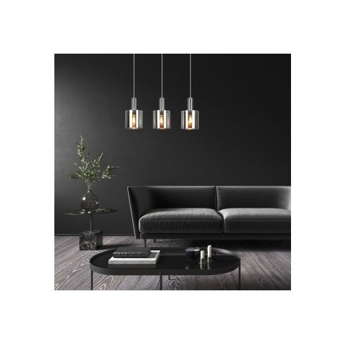 Rabalux donati, staklo visilica lampa, hrom, tonirano staklo, E27 3x Slike