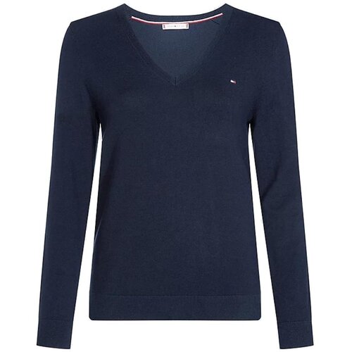 Tommy Hilfiger Sweater - HERITAGE V-NK SWEATER dark blue Slike