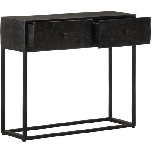 Maison Chic konzolna miza - miza ob steni črna 90x30x76 cm trden mangov les in železo, (21786017) Slike