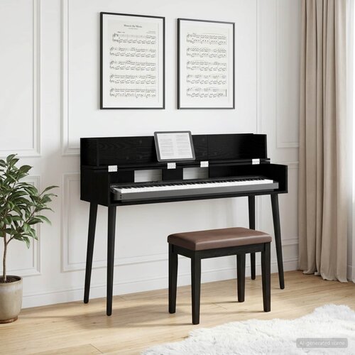 Studio radni stol Crni hrast 130 x 40 x 19,5 cm Slike