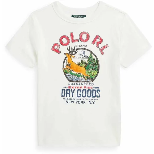 Polo Ralph Lauren Dječja majica kratkih rukava boja: bež, s tiskom