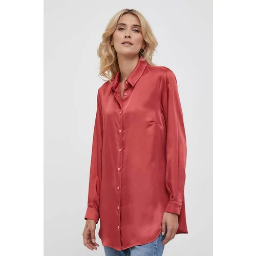 Sisley Košulja za žene, boja: crvena, regular, s klasičnim ovratnikom