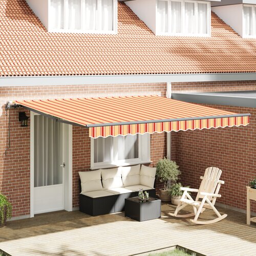 vidaXL Avtomatska Zložljiva Tenda Rumena in Oranžna 400x350 cm Cene