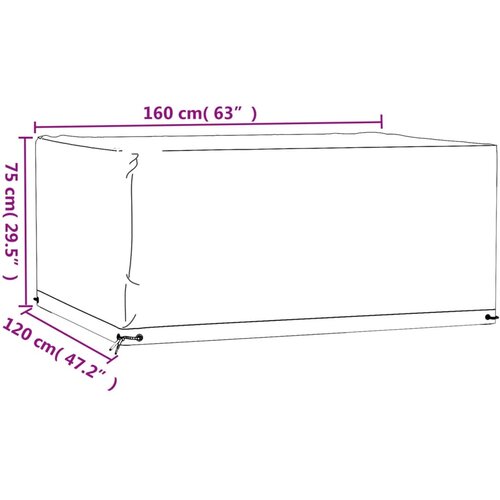  Navlaka za vrtni namje&amp;scaron;taj sa 8 u&amp;scaron;ica 160x120x75 cm pravokutna Slike
