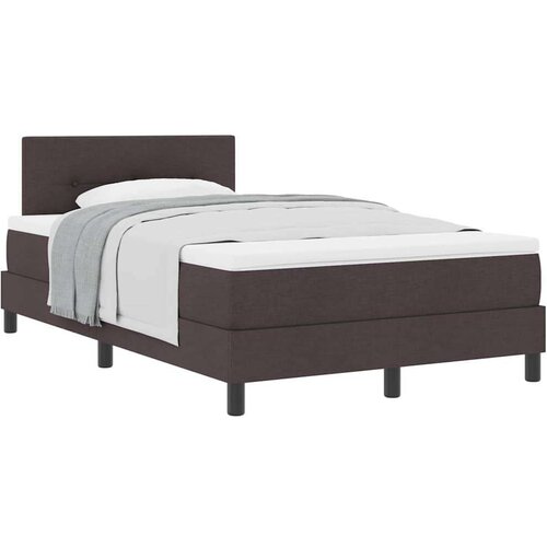  Boxspring krevet s madracem Tamno smeđa 120 x 200 cm tkanina Slike