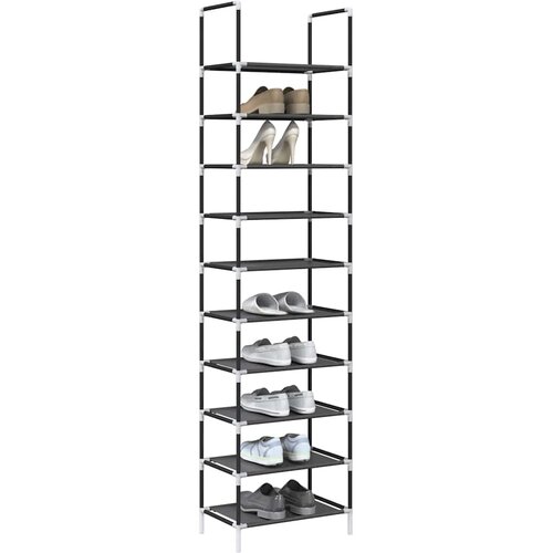  Stalak za cipele 10 razina crni 44x28x180 cm netkana tkanina Cijene