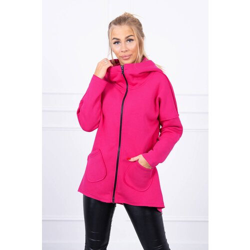 Kesi Insulated sweatshirt with a longer back and fuchsia pockets Slike