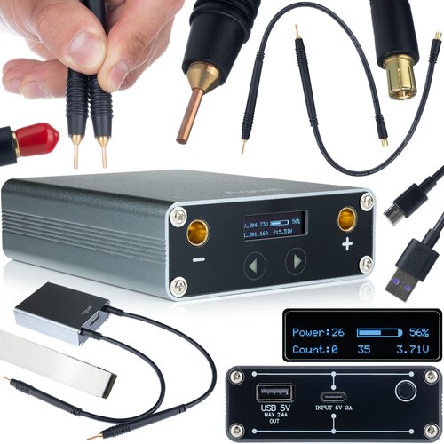 Rosfix Mini Točkovni Varilni Aparat SM65A &ndash; OLED, Baterija 5500 Mah, 650 A, USB-C, Lahko Aluminijasto Ohi&scaron;je, (5000244452) Cene
