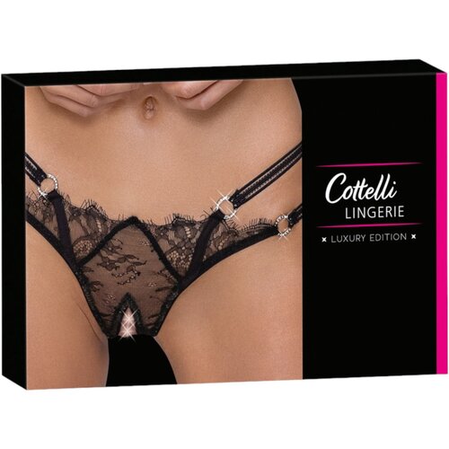 Cottelli luksuzne tange s otvorenim prstenom (crne) - M/L Cijene