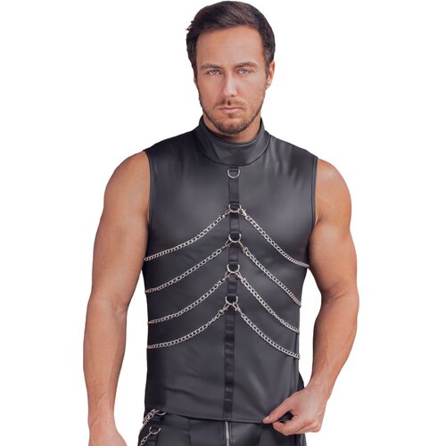 NEK Sleeveless Cool Matte Look Shirt with Chains 2162008 Black S Cene
