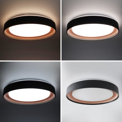  Brilagi - LED plafonsko svetlo WALDO, prigu&amp;scaron;iva, LED/48W/230V prečnik 40 cm crna/zlatna+daljinski upravljač Slike