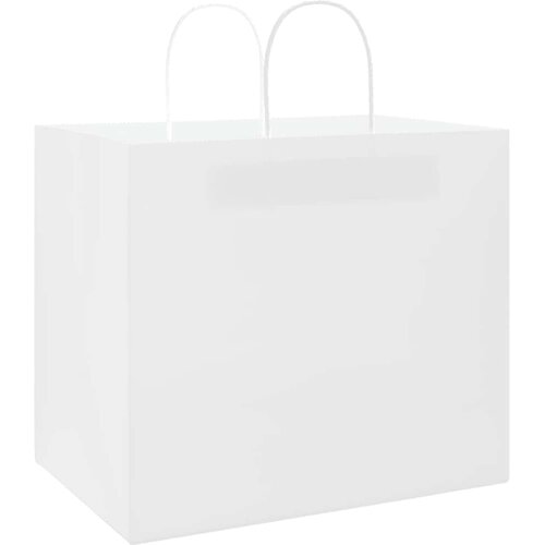 Papirnate vrećice 250 kom s ručkama bijele 32x22x28 cm Slike