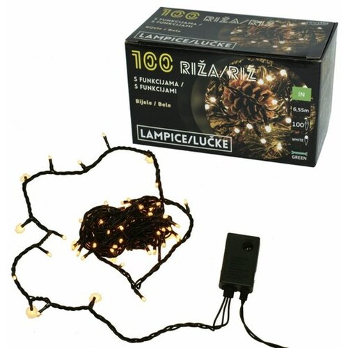 Lampice Riža 100 bijela CE, 8 funkcija Cene