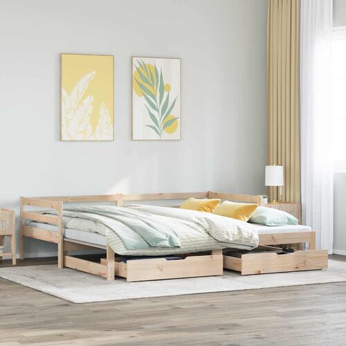 vidaXL Izvlečna dnevna postelja s predali brez vzmetnice 80x200 cm Cene