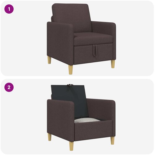 SOFA s pohranom Tamno smeđa 72 x 78 x 87 cm Poliester Slike