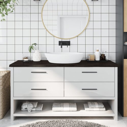 vidaXL Kupaonska radna ploča tamnosmeđa 160x50x(2-4) cm tretirano drvo Cijene