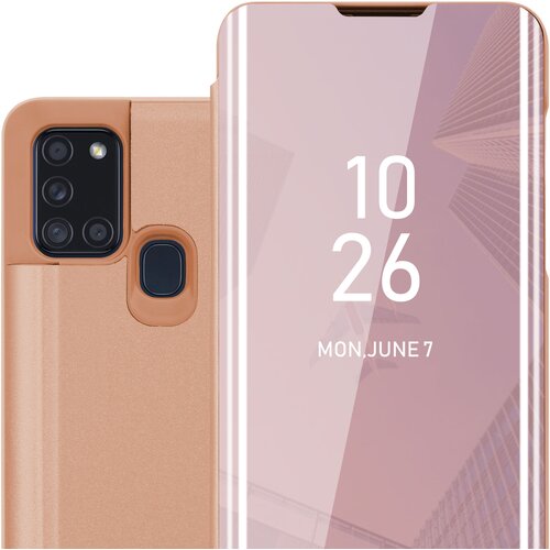 Cadorabo CARE, združljiv s Samsungom v Kunzit Pink - prozorno za za&amp;scaron;čito z ogledalom z zrcalo z funkcijo stojala 360 stopinj za&amp;scaron;čita, (20569923) Slike