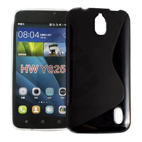  Gumijasti / gel etui S-Line za Huawei Y625 - črni Slike