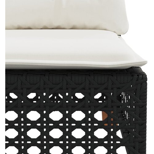  6-dijelni set vrtnih sofa s jastucima crni od poliratana Crna 55 x 55 x 36 cm Slike