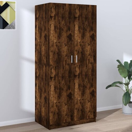 The Living Store Garderobna omara dimljeni hrast 80x52x180 cm konstruiran les - Garderobna Omara, (21434254) Cene