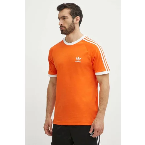 Adidas Bombažna kratka majica moška, oranžna barva, IM9382