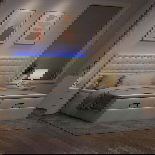 VidaXL Okvir kreveta s madracima svijetlosivi 180x200cm bar&amp;scaron;unasti Slike