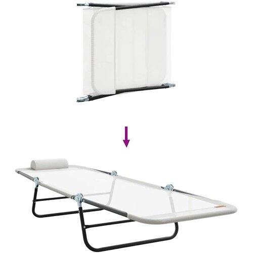  Sklopiva ležaljka za sunčanje Krema 182 x 55 x 85,5 cm Slike