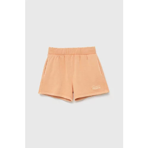 Guess Dječje pamučne kratke hlače boja: narančasta, glatke, podesiv struk