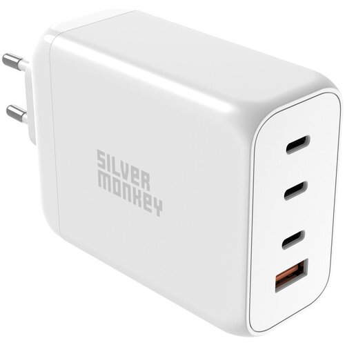 SILVER MONKEY Zmogljiv GaN polnilec 200W 3xUSB-C PD USB-A QC 3.0 bel, (21580920) Cene
