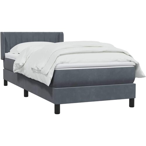 Box spring krevet s madracem tamnosivi 80 x 220 cm bar&amp;scaron;unasti Slike
