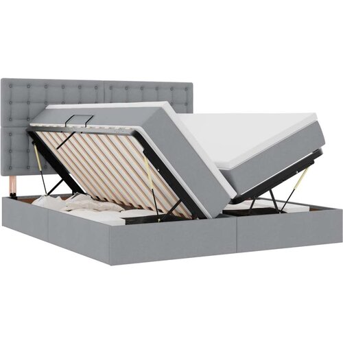  Krevet s od storage Svijetlo siva 180 x 200 cm Lažna koža Slike