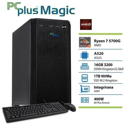 PCPLUS Namizni računalnik Magic Ryzen 7 5700G 16GB 1TB Cene