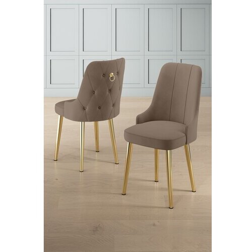 Hanah home Newa set stolica, 46x94x46 cm, 6 dijelova, zlatno-smeđa boja Cijene