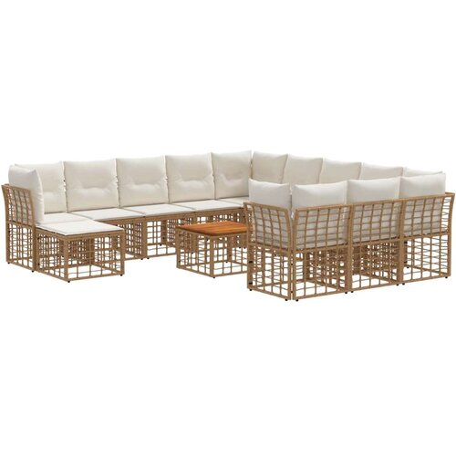  Zunanja garnitura za sedenje 13 pcs Naravna in krem bela, (5000270099) Cene