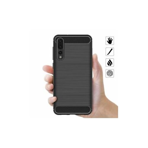 Nillkin silikonski ovitek za huawei P30 - mat carbon črn Slike